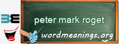 WordMeaning blackboard for peter mark roget